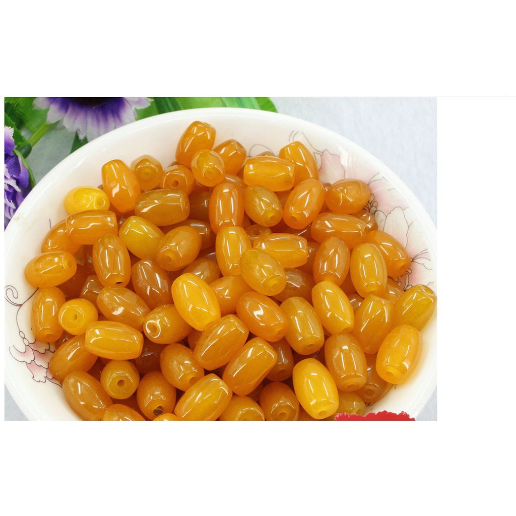 2 viên Lu thống đá thiên nhiên 8x12mm màu sáng đẹp