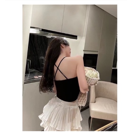 Mẫu mới - Áo bra 2 dây đính nơ tạo kiểu kèm đệm ngực