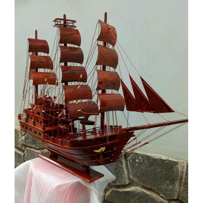 Thuyền Buồm Thái Lan Dài 80-100cm Gỗ Cẩm Lai - Thuyền Trang Trí Phong Thủy