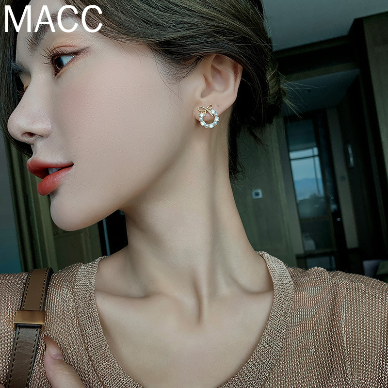 Đôi khuyên tai đính hạt ngọc trai giả thời trang đơn giản sang trọng cho nữ