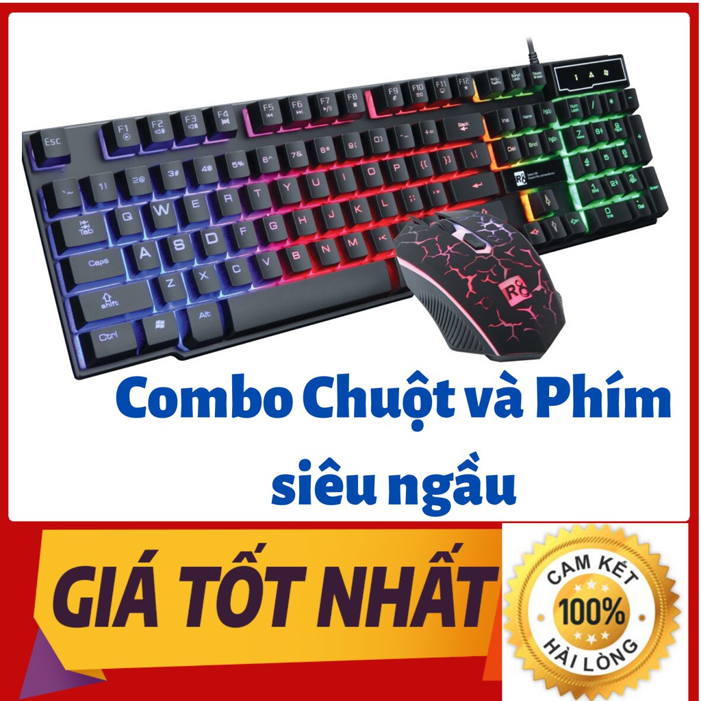 [Mã ELFLASH5 giảm 20K đơn 50K] Combo Chuột Game Và Phím Giả Cơ Có Led R8 Chính Hãng Siêu Đẹp - Siêu Trâu