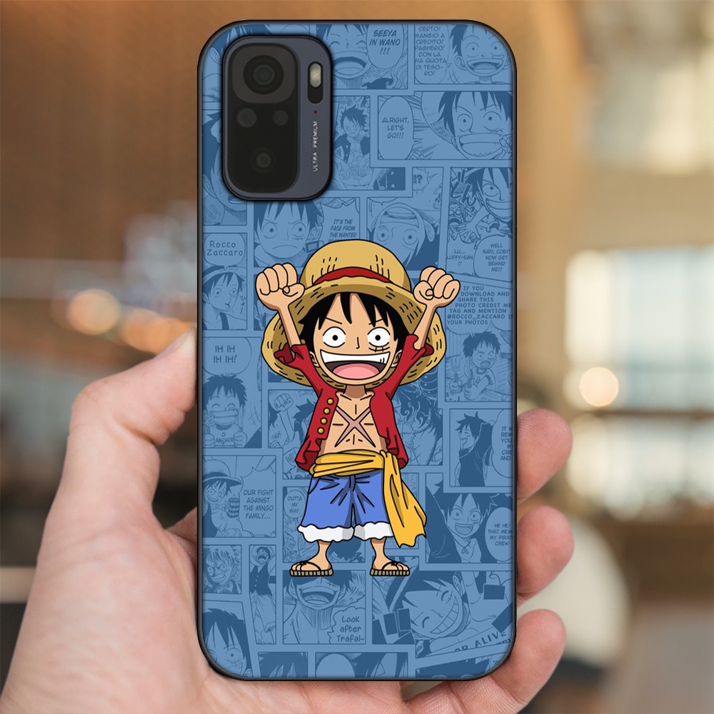 Ốp lưng Xiaomi Redmi Note 10, Note 10s viền đen in hình Luffy One Piece
