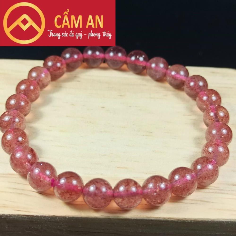 Vòng Tay Phong Thuỷ Dâu Tây Hồng Tự Nhiên – Mang Lại May Mắn, Tài Lộc, Tình Duyên