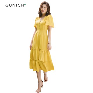 Đầm midi vàng tay cánh tiên Gunich