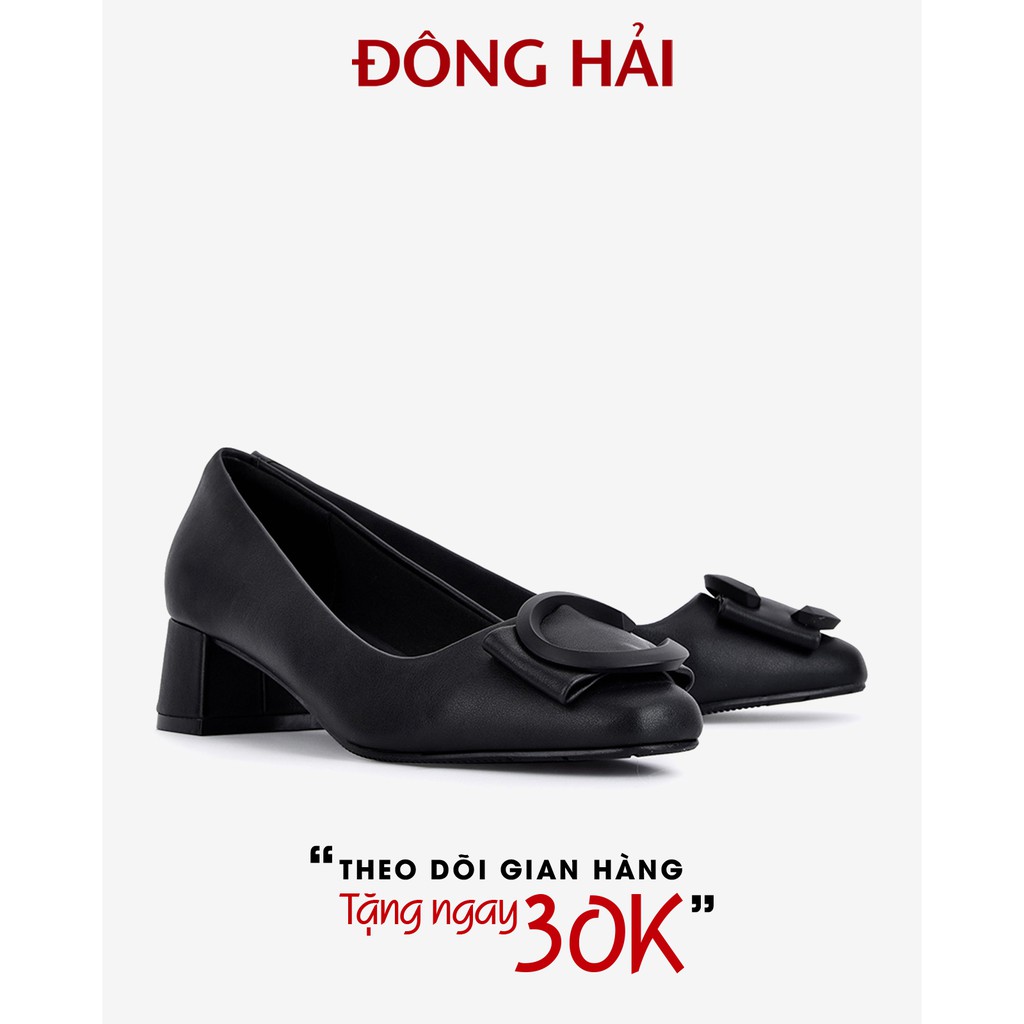 &quot;TẶNG NGAY 30K khi theo dõi gian hàng &quot;Giày cao gót Đông Hải mũi nhọn đính nơ thanh lịch gót vuông 4cm - G81G1