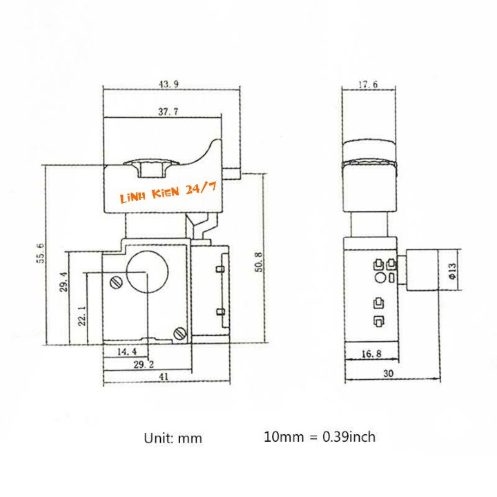 Công Tắc Máy Khoan Cò Máy Khoan Pin Khoan Điện FA2-61BEK 250VAC 4A Có Đảo Chiều