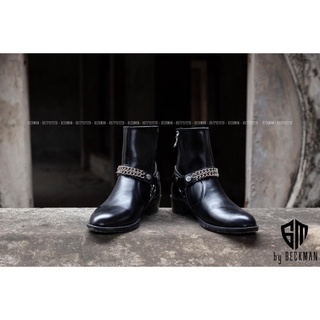 Giày Bốt Nam Harnesss Boot Da Trơn HR221 Tăng Chiều Cao 4.5cm Thiết Kế Trẻ Trung