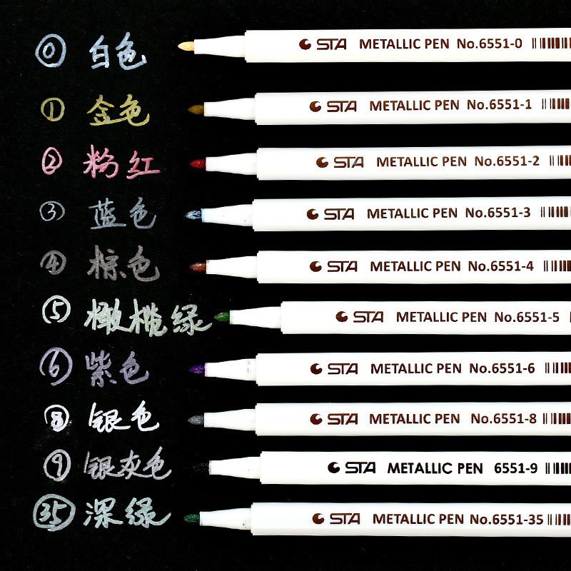 Bút Kim Tuyến Metallic Pen STA 6511 Viết Vẽ Đa Năng Nhiều Màu