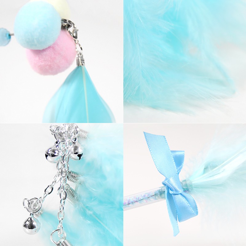 Bán trước☎✶ - Bản gốc Sản phẩm mới Fairy Suit ba mảnh DIY Feather Bell Pan Cat Toy