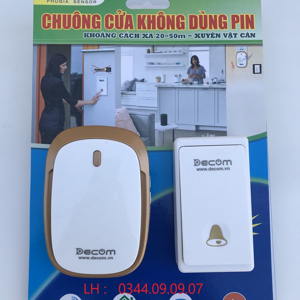 Chuông Cửa Không Dây Cao Cấp Không Điện Không Pin