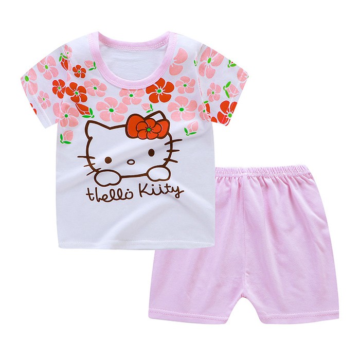 Bộ Áo Thun + Quần Short Hello Kitty Cho Bé - 01.50