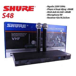 Micro karaoke không dây shure vhf-s48