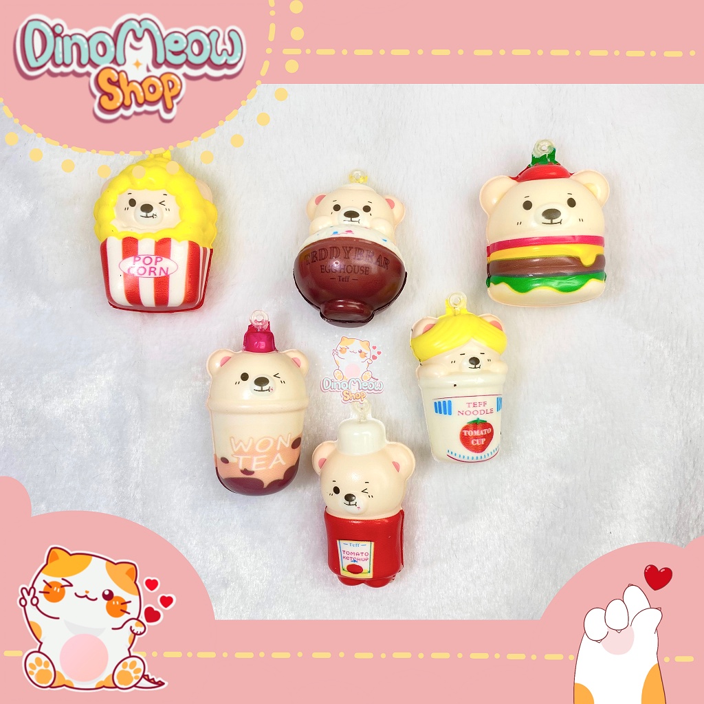 Squishy mini - Gấu đồ ăn siêu đáng yêu, mềm và chậm tăng