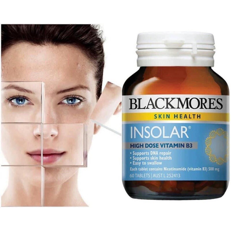VIÊN UỐNG ĐẸP DA BLACKMORE INSOLAR HIGH DOSE VITAMIN B3 500MG 60 VIÊN