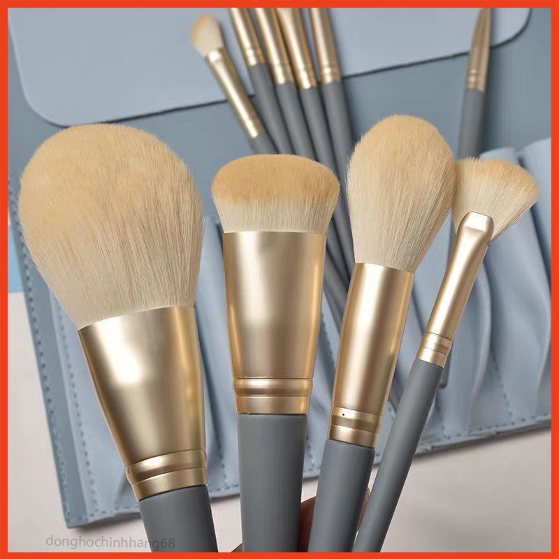 Cọ Trang Điểm Bộ 8 Cây Tặng Kèm Túi Zip Vintage