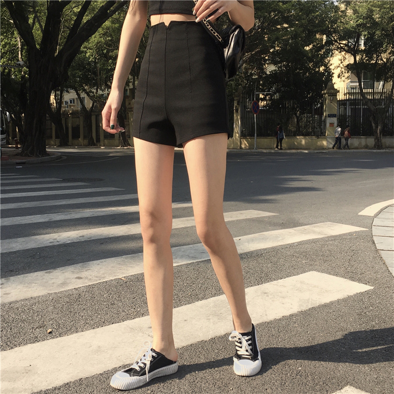 IELGY   Quần short Lưng Cao Dáng Chữ A Phong Cách Hàn Quốc Thời Trang Cho Nữ