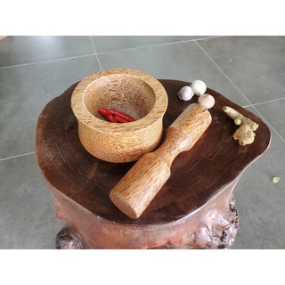 Bộ chày, cối gỗ sơ dừa