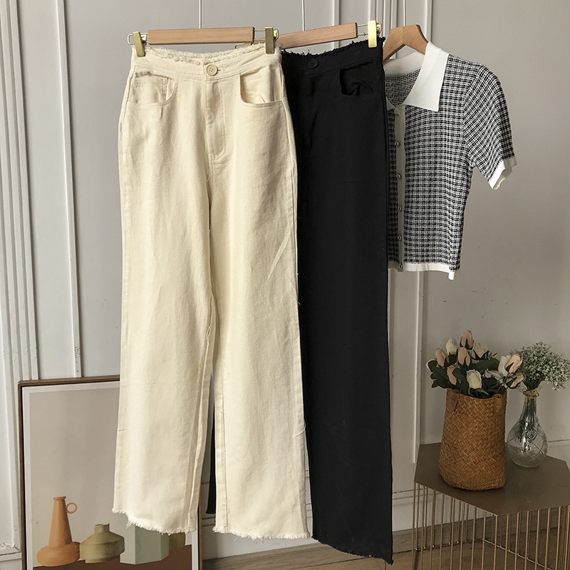 Straight Leg Jeans - Quần jean ống suông tua rua cho nữ Purpleheart
