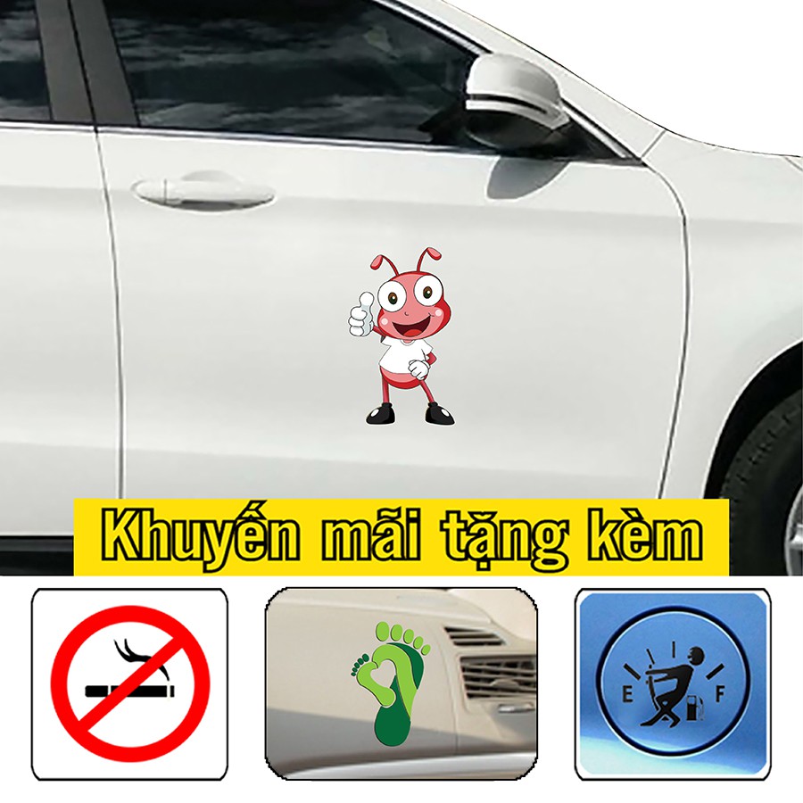 [SALE]- Miếng dán xe họa tiết, tem tranh trí xe hình chú kiến