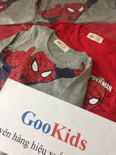 Áo thun dài tay spiderman HM chuẩn auth