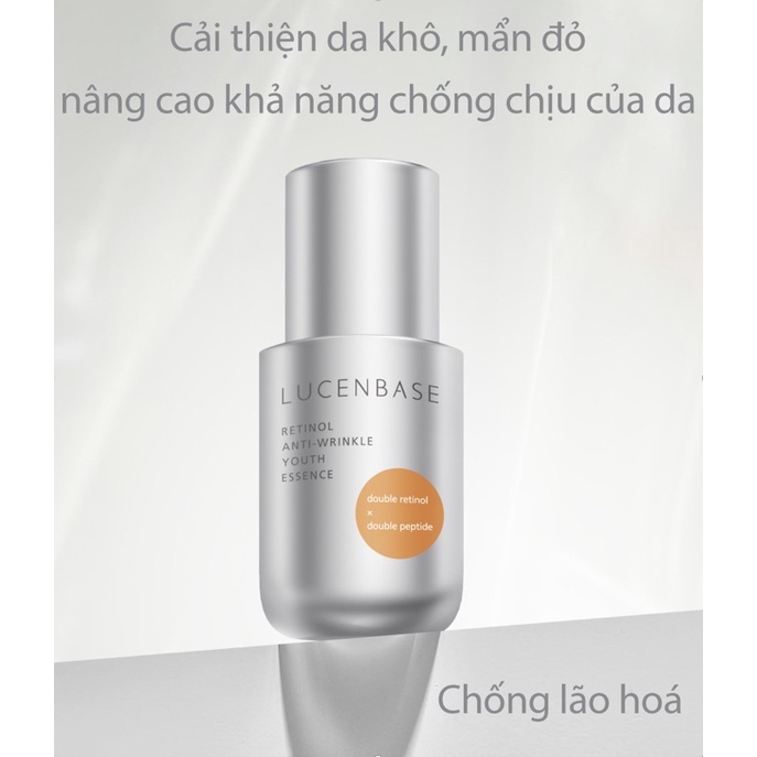 Tính chất serum Retinol 0.8% Lucenbase 30ml