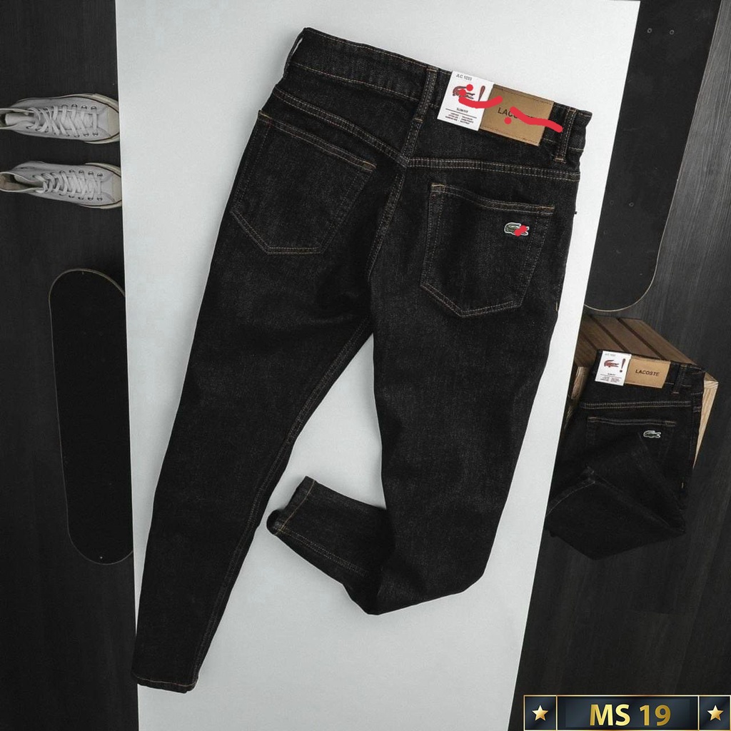 Quần jean nam co giãn 4 chiều, quần bò trơn dáng ôm chất vải cao cấp CAROLLSTORE MS19