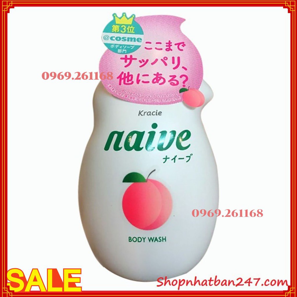 SỮA TẮM NAIVE HƯƠNG ĐÀO 530G - 100% Authentic
