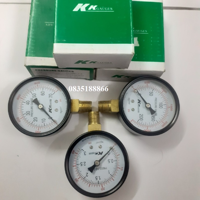 Đồng hồ áp suất áp lực hơi nước khí nén 400kg KKgauges