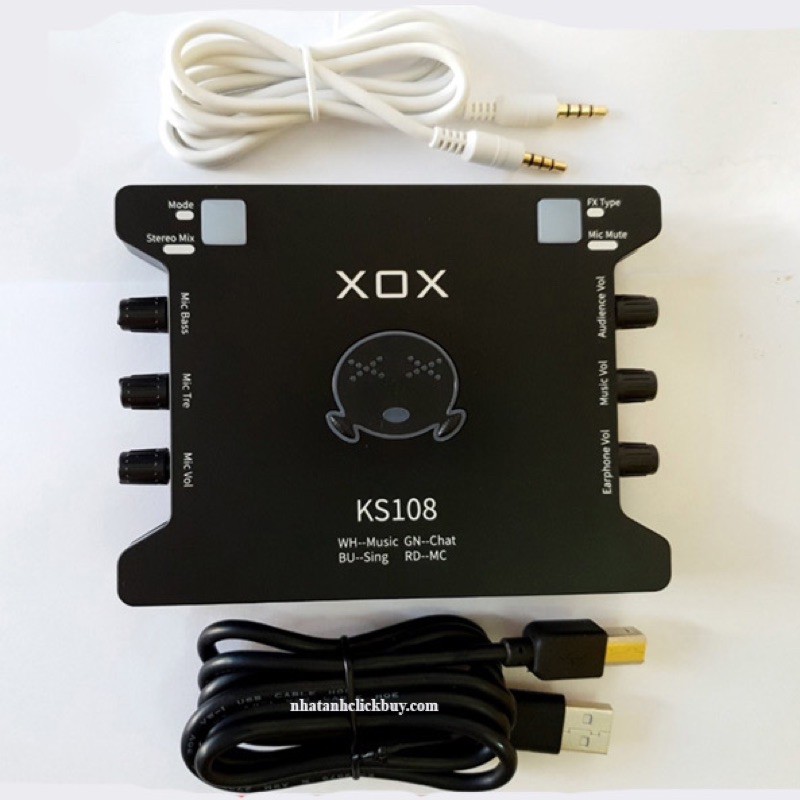 Sound card XOX KS108 cho micro thu âm, sound card hát karaoke hát live stream âm thanh tuyệt đỉnh