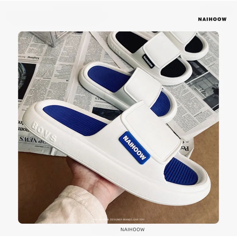 Nai Hàng Nai Dép Đi Trong Nhà Chống Trượt Khử Mùi Thời Trang Mùa Hè Màu Xanh Dương Cho Cặp Đôi