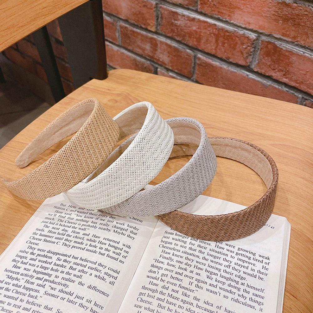 Băng Đô Cài Tóc Bản Rộng Chống Trượt Màu Trơn Phong Cách Retro Thanh Lịch Dễ Phối Đồ Dành Cho Nữ