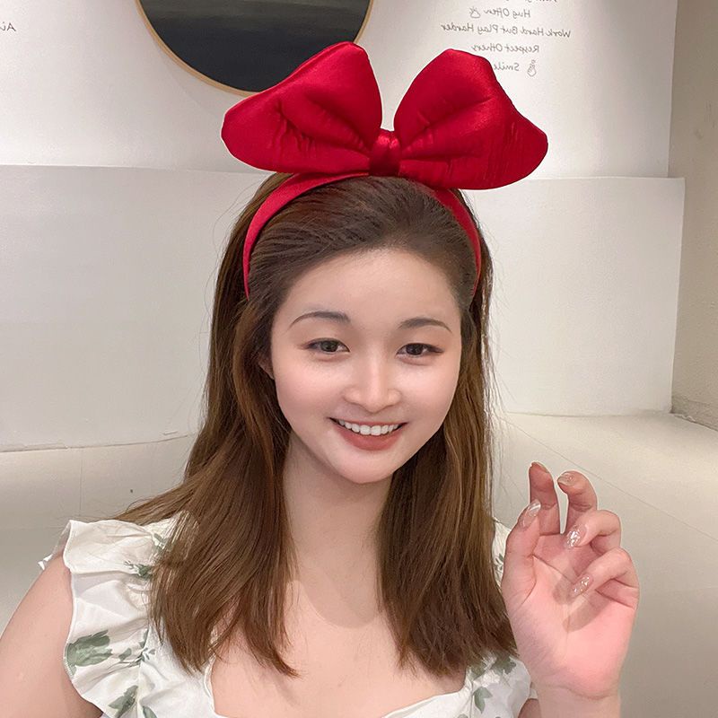 Băng Đô Nơ Đỏ Cỡ Lớn Thời Trang Thu Đông 2022 Dễ Thương Cho Nữ