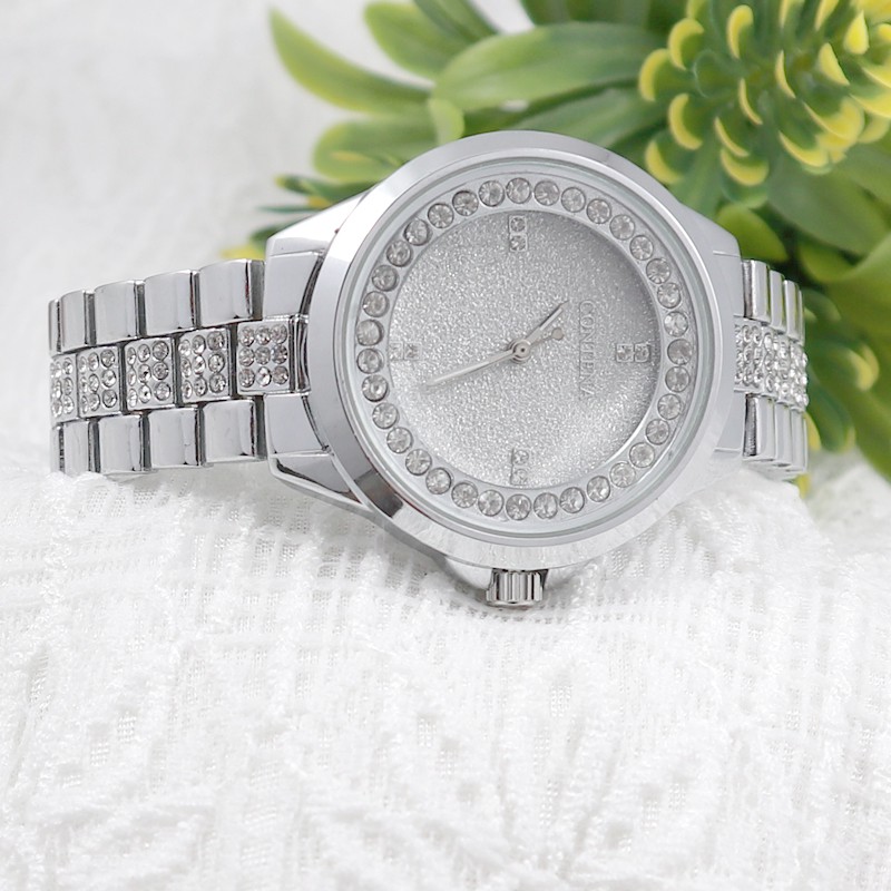 Đồng hồ nữ CONTENA CN1088 mặt ánh nhũ dây thép đính đá | BigBuy360 - bigbuy360.vn