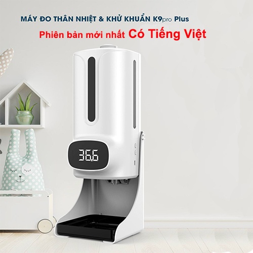 MÁY ĐO THÂN NHIỆT k9 pro plus KIÊM XỊT SÁT KHUẨN TAY TỰ ĐỘNG | MÁY KHỬ KHUẨN XỊT RỬA TAY KHỬ TRÙNG BẢO VỆ SỨC KHỎE.