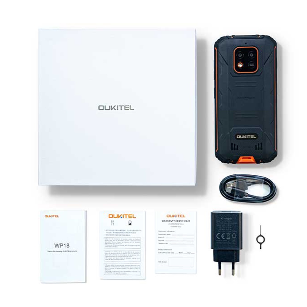 OUKITEL WP18（5.93" HD + / 12500mAh / IP68 và IP69K / 7GB + 32GB / 1TB / Helio A22 / 18W sạc nhanh 4G thẻ kép / Face ID / OTG / GPS）Điện thoại chống thấm nước mạnh mẽ
