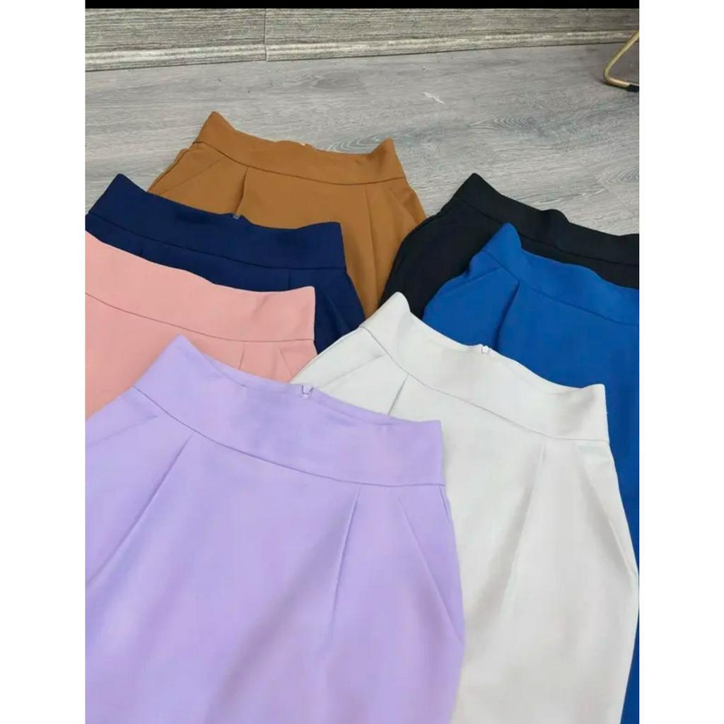 Chân Váy Bút Chì Dáng Dài 65cm 2 lớp có túi chéo hai bên dạng bomber che bụng dưới