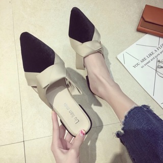 Ảnh thật Giày sục nơ xinh (2 màu) ODER
