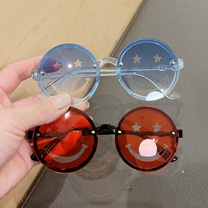 Kính Mát Gọng Tròn Hình Mặt Cười Dễ Thương Cho Bé