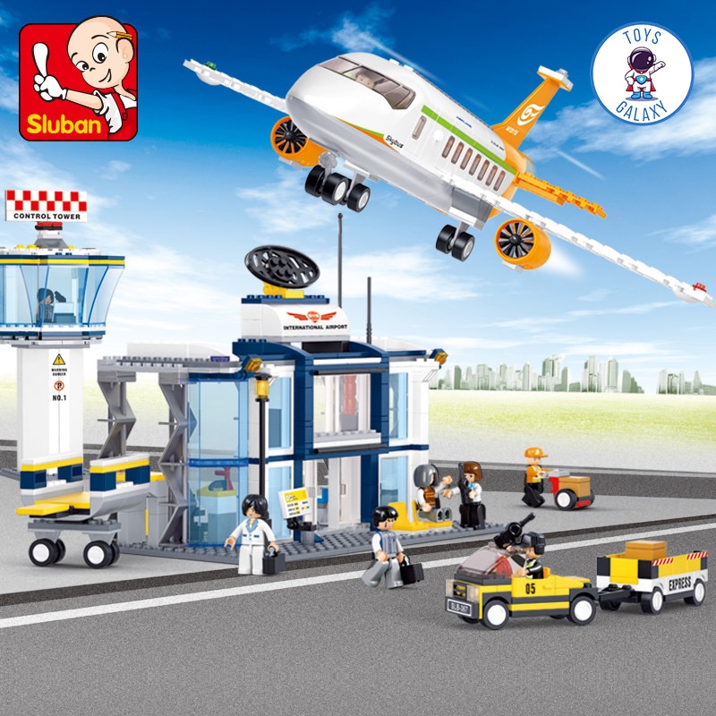 Đồ Chơi Lắp Ráp Kiểu LEGO Mô Hình Sân Bay Quốc Tế Và Máy Bay Chuyên Cơ Boeing Airbus B0367