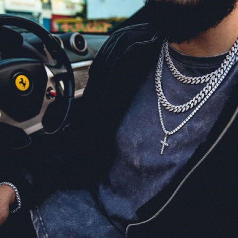 Vòng Tay Mạ Vàng Đá Cz Mắc Xích Miami Cuban Phong Cách Hip Hop