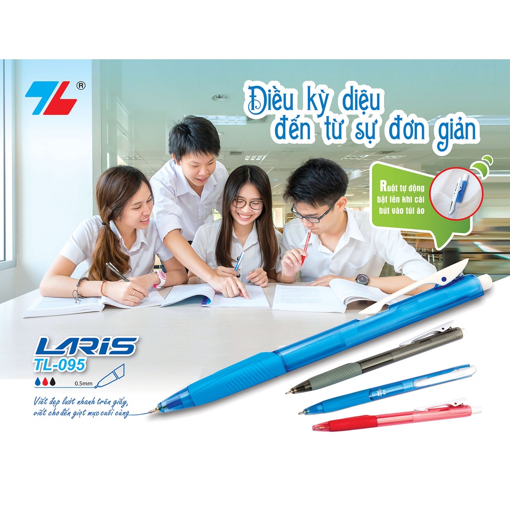 Combo 10 Bút bi Thiên Long TL-095 xanh