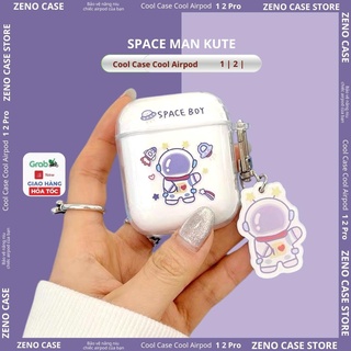 Vỏ Ốp Airpod 2/1 trong suốt, Case Airpod 1/2 Phi hành Gia trong suốt bảo vệ tai nghe bluetooth Zeno Case
