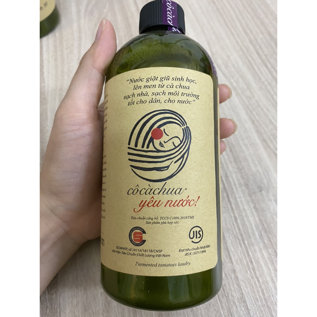 Nước giặt thảo mộc Cô Cà Chua – Cô cà chua giặt giũ chai 500ml, diệt khuẩn, bảo vệ quần áo, thân thiện với môi trường