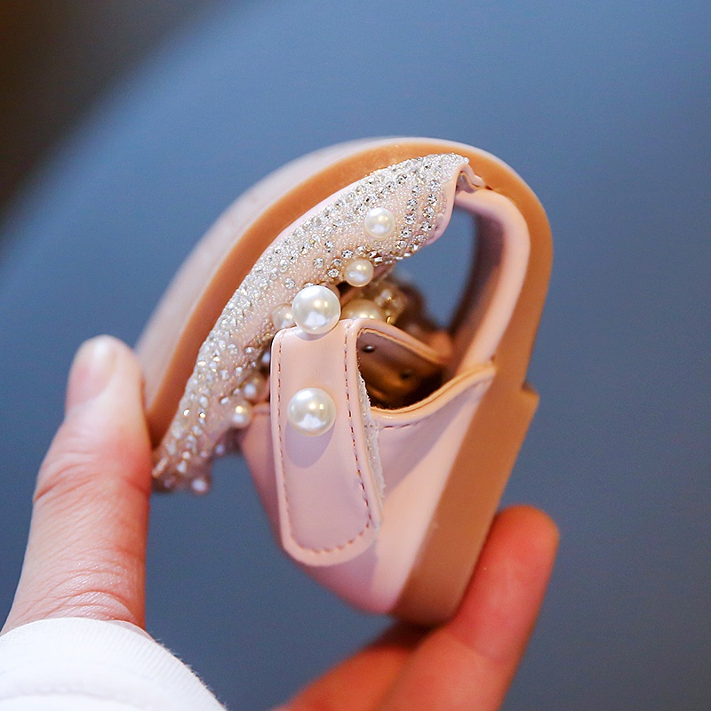 Giày Công Chúa Đế Bằng Chống Trượt Đính Đá Và Nơ Dành Cho Bé Gái 2-16 Tuổi