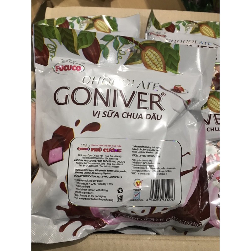 Kẹo Chocolate Vị Sữa Chua Dâu GONIVER Phú Cường 350gr