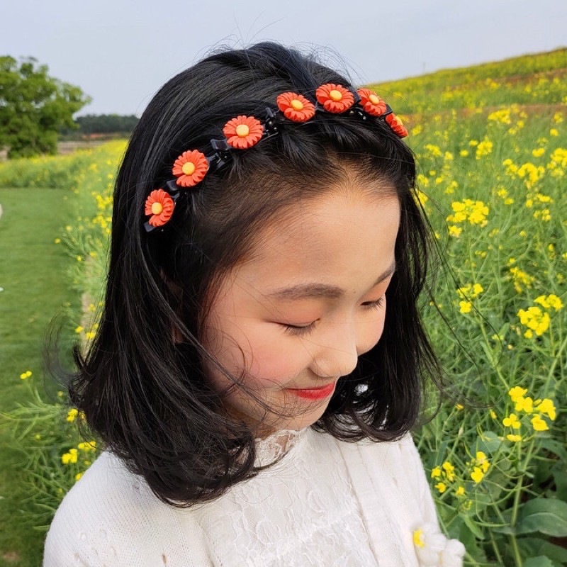 Băng đô cài tóc đính hoa cho bé gái làm phồng tóc tạo kiểu - tiemcuaan