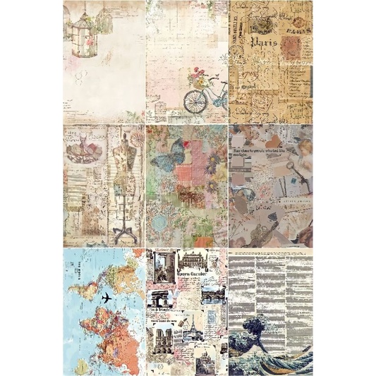 Set 45 tờ giấy nền phong cách retro vintage