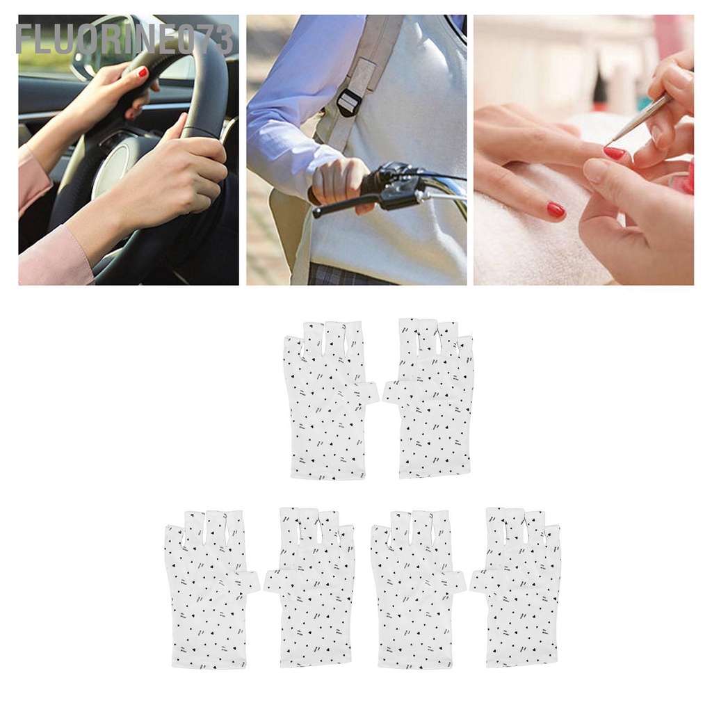 [Hàng Sẵn] 3 cặp Găng tay chống tia cực tím Phong cách ngắn Chống bức xạ UV Bảo vệ ánh sáng Gel làm móng cho 【Fluorine073】