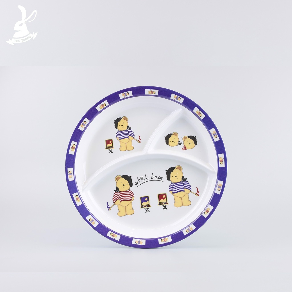 Bộ chén dĩa ăn dặm trẻ em hoa văn Artist Bear cao cấp thương hiệu Superware