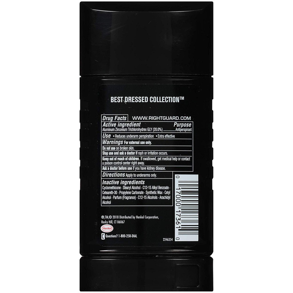 Lăn khử mùi nam dạng sáp Right Guard Best Dressed Antiperspirant Deodorant Invisible Solid Alpha 73g (Mỹ)